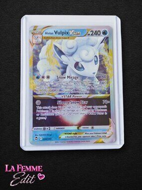 Pokemon Card Alolan Vulpix VSTAR 034/195 Holo Rare Silver Tempest
